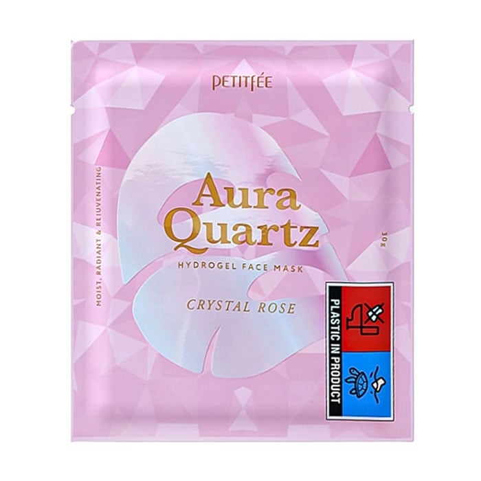 Гідрогелева маска для обличчя Petitfee &amp; Koelf Aura Quartz Hydrogel Face Mask Crystal Rose з екстрактом перлів та трояндою, 30 г