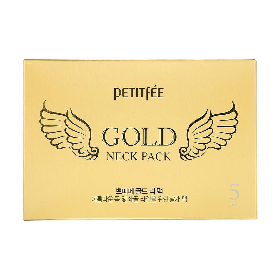 Гідрогелева маска для шиї Petitfee &amp; Koelf Hydrogel Angel Wings Gold Neck Pack з плацентою, 5*10 г